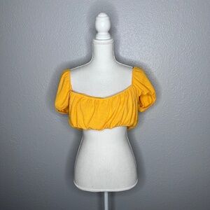 Womens Divided  H & M Orange cap sleeve crop top XL